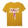 HapMonkey Pink Ranger Karate Action Pose Logo T-Shirt – Retro Vintage Power Ranger Fanartikel für Männer, Frauen, Kinder & Fans der 90er