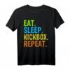 Eat Sleep Kickbox Repeat T-Shirt – Humorvolles Kickboxing Geschenk für Kampfsportler, Trainer & Fans