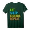 Eat Sleep Kickbox Repeat T-Shirt – Humorvolles Kickboxing Geschenk für Kampfsportler, Trainer & Fans