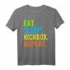 Eat Sleep Kickbox Repeat T-Shirt – Humorvolles Kickboxing Geschenk für Kampfsportler, Trainer & Fans