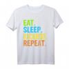 Eat Sleep Kickbox Repeat T-Shirt – Humorvolles Kickboxing Geschenk für Kampfsportler, Trainer & Fans