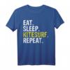 Eat Sleep Kitesurf Repeat T-Shirt – Humorvolles Wassersport Geschenk für Kitesurfer, Windsurfer & Wakeboarder, perfekt für Geburtstage, Weihnachten & Festivals