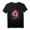 Buntes 9. Geburtstag T-Shirt für Mädchen mit Sternen und Kronen – Perfektes Partygeschenk für Tochter, Nichte & Schulfreundin