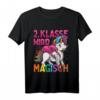 Kinder Schulanfang 2023 Einhorn T-Shirt für Mädchen - '2. Klasse Wird Magisch!' Lustiges Einschulungsgeschenk mit Regenbogen, Herz und Schulutensilien