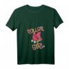 Damen Rollschuh - Roller Girl T-Shirt mit V-Ausschnitt - Retro 80er Design, Perfekt für Skater Girls & Freizeitspaß