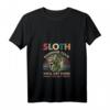 Damen Lustiges Vintage Faultier-Marathon-Laufteam T-Shirt mit V-Ausschnitt – Perfekt für Läufer, Jogger & Marathon-Fans