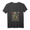 Damen Lustiges Vintage Faultier-Marathon-Laufteam T-Shirt mit V-Ausschnitt – Perfekt für Läufer, Jogger & Marathon-Fans