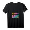 Damen Lauf T-Shirt: Heul nicht, Lauf! Motivationsshirt mit V-Ausschnitt – Perfektes Geschenk für Läuferinnen zu Geburtstag, Weihnachten & mehr