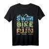 Schwimmen Radfahren Laufen Triathlon Fan T-Shirt – Lustiges Sportkunst Design für Läufer, Schwimmer, Radfahrer & Triathleten als Geschenk