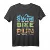 Schwimmen Radfahren Laufen Triathlon Fan T-Shirt – Lustiges Sportkunst Design für Läufer, Schwimmer, Radfahrer & Triathleten als Geschenk