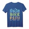 Schwimmen Radfahren Laufen Triathlon Fan T-Shirt – Lustiges Sportkunst Design für Läufer, Schwimmer, Radfahrer & Triathleten als Geschenk