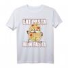 Eat Pasta Run Fasta Läufer Marathon Triathlon Shirt – Witziges Geschenk für Läufer, Marathon- und Triathlon-Teilnehmer, ideal zum Geburtstag, Wettkampf und Weihnachten