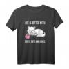 Kaffee, Katzen und Bücher Lustiges T-Shirt – Perfekte Geschenkidee für Katzenfans, Bücherwürmer und Kaffeeliebhaber