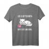 Kaffee, Katzen und Bücher Lustiges T-Shirt – Perfekte Geschenkidee für Katzenfans, Bücherwürmer und Kaffeeliebhaber