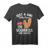 Mädchen T-Shirt mit Eichhörnchen und Büchern - Perfekt für Tier- und Bücherliebhaberinnen