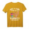 Mädchen T-Shirt mit Eichhörnchen und Büchern - Perfekt für Tier- und Bücherliebhaberinnen
