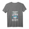 Damen Lass Mich Einfach Lesen T-Shirt mit V-Ausschnitt – Lustiges Bücherwurm Literatur Design als Geschenk für Bücherliebhaber und Lesefans