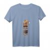 Damen T-Shirt mit Fuchs, Buch und Kaffee - Perfekt zum HapMonkey für Buch- und Kaffeeliebhaberinnen