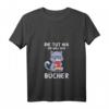 Damen Leseratte T-Shirt mit V-Ausschnitt - Lustiges Buch- und Katzenmotiv, Perfektes Geschenk für Bücherwürmer und Katzenfans