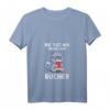 Damen Leseratte T-Shirt mit V-Ausschnitt - Lustiges Buch- und Katzenmotiv, Perfektes Geschenk für Bücherwürmer und Katzenfans