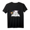 Kätzchen und Lesen Kaffee Niedlich T-Shirt - Perfektes Geschenk für Katzen- und Bücherliebhaber, Leseratten & Kaffeegenießer