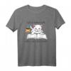 Kätzchen und Lesen Kaffee Niedlich T-Shirt - Perfektes Geschenk für Katzen- und Bücherliebhaber, Leseratten & Kaffeegenießer
