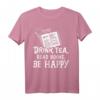 Buch Lesen Teetrinker Leser Entspannen T-Shirt - Komfortables Freizeitshirt mit Spruch für Leser und Teeliebhaber