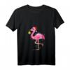 Damen Flamingo Weihnachtsbaum Lichter Lustiges Weihnachts-Ornament T-Shirt mit V-Ausschnitt – Perfekt für festliche Stimmung und Geschenke