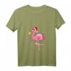 Damen Flamingo Weihnachtsbaum Lichter Lustiges Weihnachts-Ornament T-Shirt mit V-Ausschnitt – Perfekt für festliche Stimmung und Geschenke