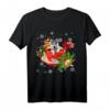 Husky And Coffee Weihnachts-Schnee-Lichter-Pyjama T-Shirt – Festliche Outfits & Geschenke für Husky-Liebhaber zu Weihnachten & Feiertagen