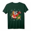 Husky And Coffee Weihnachts-Schnee-Lichter-Pyjama T-Shirt – Festliche Outfits & Geschenke für Husky-Liebhaber zu Weihnachten & Feiertagen