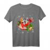 Husky And Coffee Weihnachts-Schnee-Lichter-Pyjama T-Shirt – Festliche Outfits & Geschenke für Husky-Liebhaber zu Weihnachten & Feiertagen