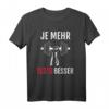 Je Mehr Testo Besser - Lustiges Sport Shirt für Herren und Damen, Fitness T-Shirt für Bodybuilding & Vatertagsgeschenk