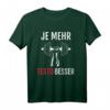 Je Mehr Testo Besser - Lustiges Sport Shirt für Herren und Damen, Fitness T-Shirt für Bodybuilding & Vatertagsgeschenk