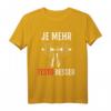 Je Mehr Testo Besser - Lustiges Sport Shirt für Herren und Damen, Fitness T-Shirt für Bodybuilding & Vatertagsgeschenk