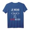 Je Mehr Testo Besser - Lustiges Sport Shirt für Herren und Damen, Fitness T-Shirt für Bodybuilding & Vatertagsgeschenk