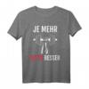 Je Mehr Testo Besser - Lustiges Sport Shirt für Herren und Damen, Fitness T-Shirt für Bodybuilding & Vatertagsgeschenk