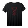 Red Sigil of Lucifer Witchcraft Magick Satan Occult Symbol Raglan - Dunkles Occult T-Shirt mit Magick und Satan Symbolen, klassischer Schnitt