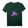 Damen Pink Motocross Dirtbike T-Shirt mit V-Ausschnitt – Wüstenrennen, Abenteuer, Sportmode für Frauen