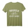 Kein Akku Fahrradfahrer Mountainbike & Rennrad T-Shirt – Motiv 'Muskeln statt Akku' für echte Radsportler, Radrennen & MTB-Fans