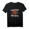 Downhill Mountainbike MTB Spruch T-Shirt - Locker Hoch, Irre Runter für Radfahrer, Trail & Enduro Fans, Geschenk für Mountainbiker