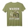 Waden statt Laden Anti E-Bike T-Shirt für Mountainbiker - Witziges Trail- und Radfahrer-Shirt gegen Stromradler