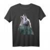 Wolf Heulend Mystik Wald Jagd Berge Natur T-Shirt - Perfektes Geschenk für Tier- und Naturliebhaber zu Weihnachten & Geburtstag