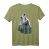 Wolf Heulend Mystik Wald Jagd Berge Natur T-Shirt - Perfektes Geschenk für Tier- und Naturliebhaber zu Weihnachten & Geburtstag
