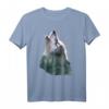 Wolf Heulend Mystik Wald Jagd Berge Natur T-Shirt - Perfektes Geschenk für Tier- und Naturliebhaber zu Weihnachten & Geburtstag