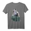 Wolf Heulend Mystik Wald Jagd Berge Natur T-Shirt - Perfektes Geschenk für Tier- und Naturliebhaber zu Weihnachten & Geburtstag