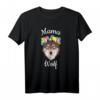 Mama Wolf Liebevoll Blumen Wölfin Rudel T-Shirt – Süßes Geschenk für Wolf Liebhaberinnen & Mystik Fans