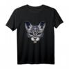 Gothic Katzen Tribal Design T-Shirt mit Totenkopf für Halloween & dunkle Ästhetik - Mystische Mode für Katzenliebhaber & Gothic-Fans