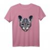 Gothic Katzen Tribal Design T-Shirt mit Totenkopf für Halloween & dunkle Ästhetik - Mystische Mode für Katzenliebhaber & Gothic-Fans