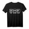 Paintball T-Shirt - Eat Sleep Paintball Spielen mit Gewehr für Airsoft Fans, klassisch geschnitten, doppelt genähter Saum